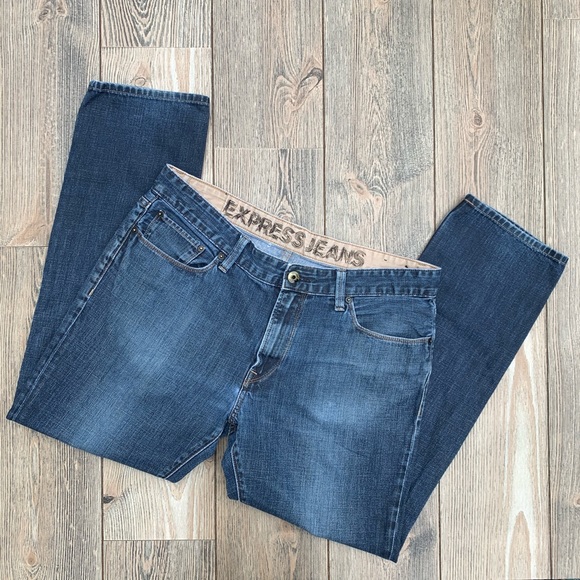 Express Rocco Slim Fit Straight Leg Jeans. - Picture 3 of 8